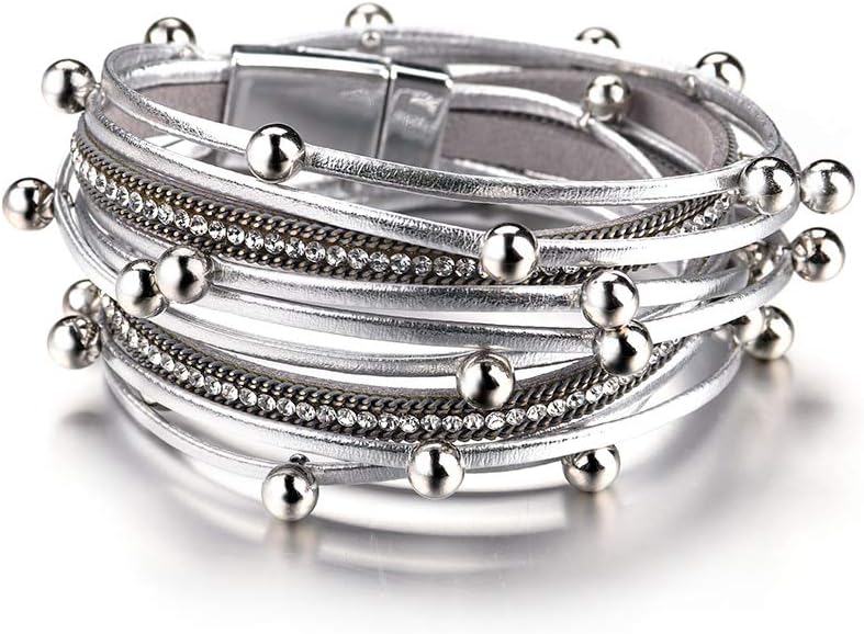 Women Handmade Multi-Layer Leather Wrap Bracelet