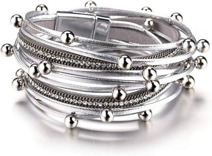Women Handmade Multi-Layer Leather Wrap Bracelet