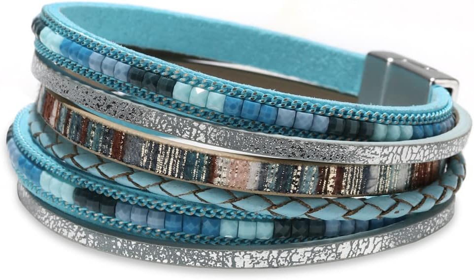 Women Handmade Multi-Layer Leather Wrap Bracelet
