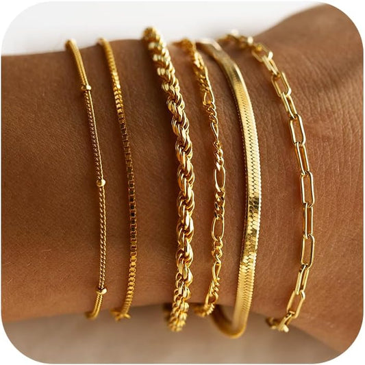 Real Gold Jewelry Sets Waterproof Bracelets