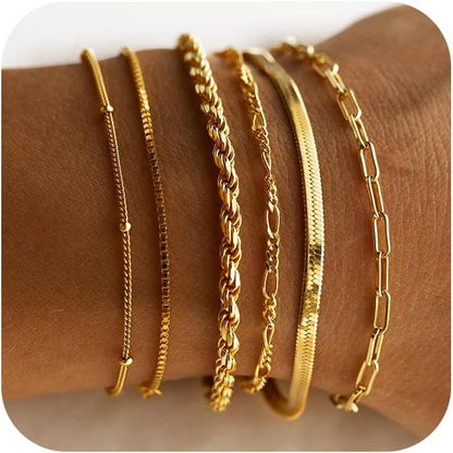 Real Gold Jewelry Sets Waterproof Bracelets