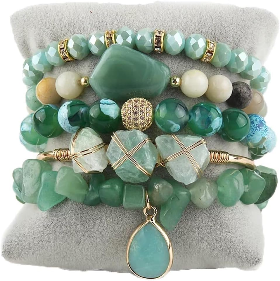 Healing Turquoise Jasper Agate Crystal Gemstone Handmade Bracelet
