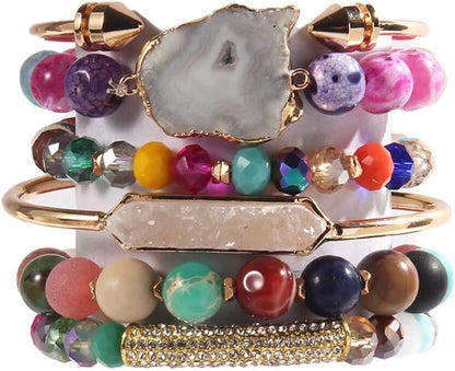 Healing Turquoise Jasper Agate Crystal Gemstone Handmade Bracelet