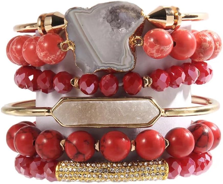 Healing Turquoise Jasper Agate Crystal Gemstone Handmade Bracelet