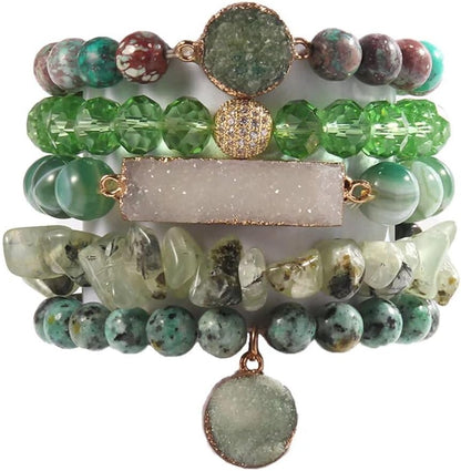 Healing Turquoise Jasper Agate Crystal Gemstone Handmade Bracelet