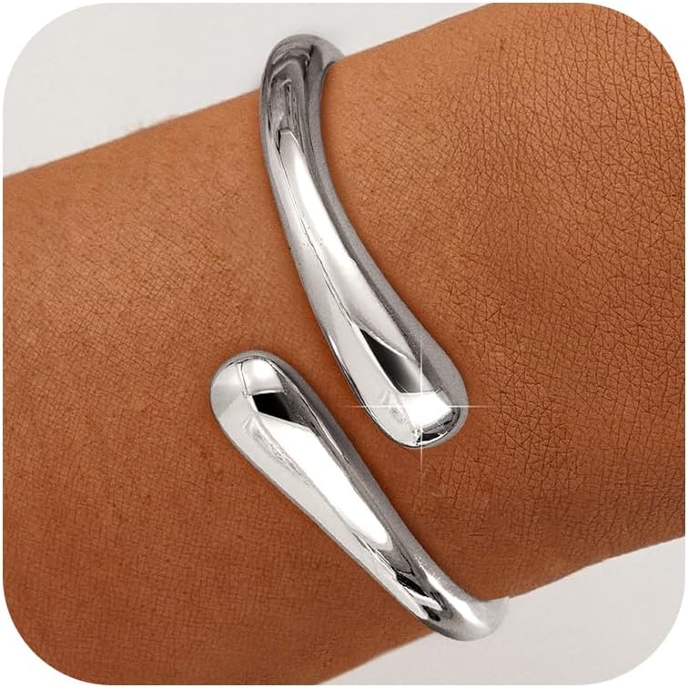 Gold Filled Bangle Bracelet Chunky Adjustable Twist Cuff Bracelet