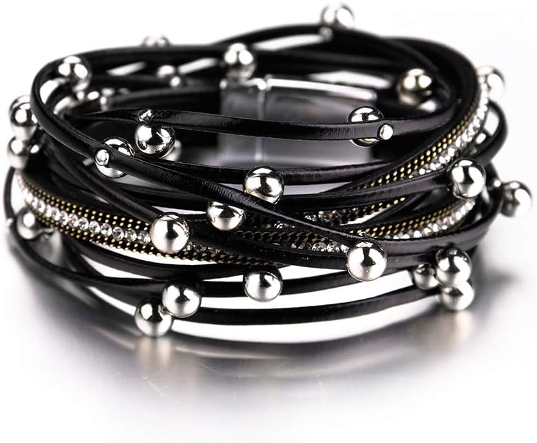 Women Handmade Multi-Layer Leather Wrap Bracelet