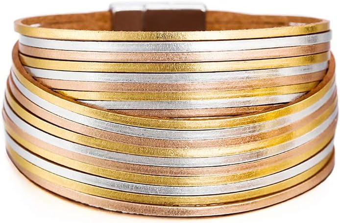 Women Handmade Multi-Layer Leather Wrap Bracelet