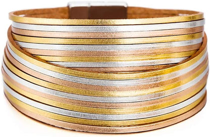 Women Handmade Multi-Layer Leather Wrap Bracelet