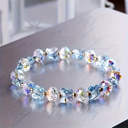 Elegant Design Butterfly Glass Crafted Bracelet