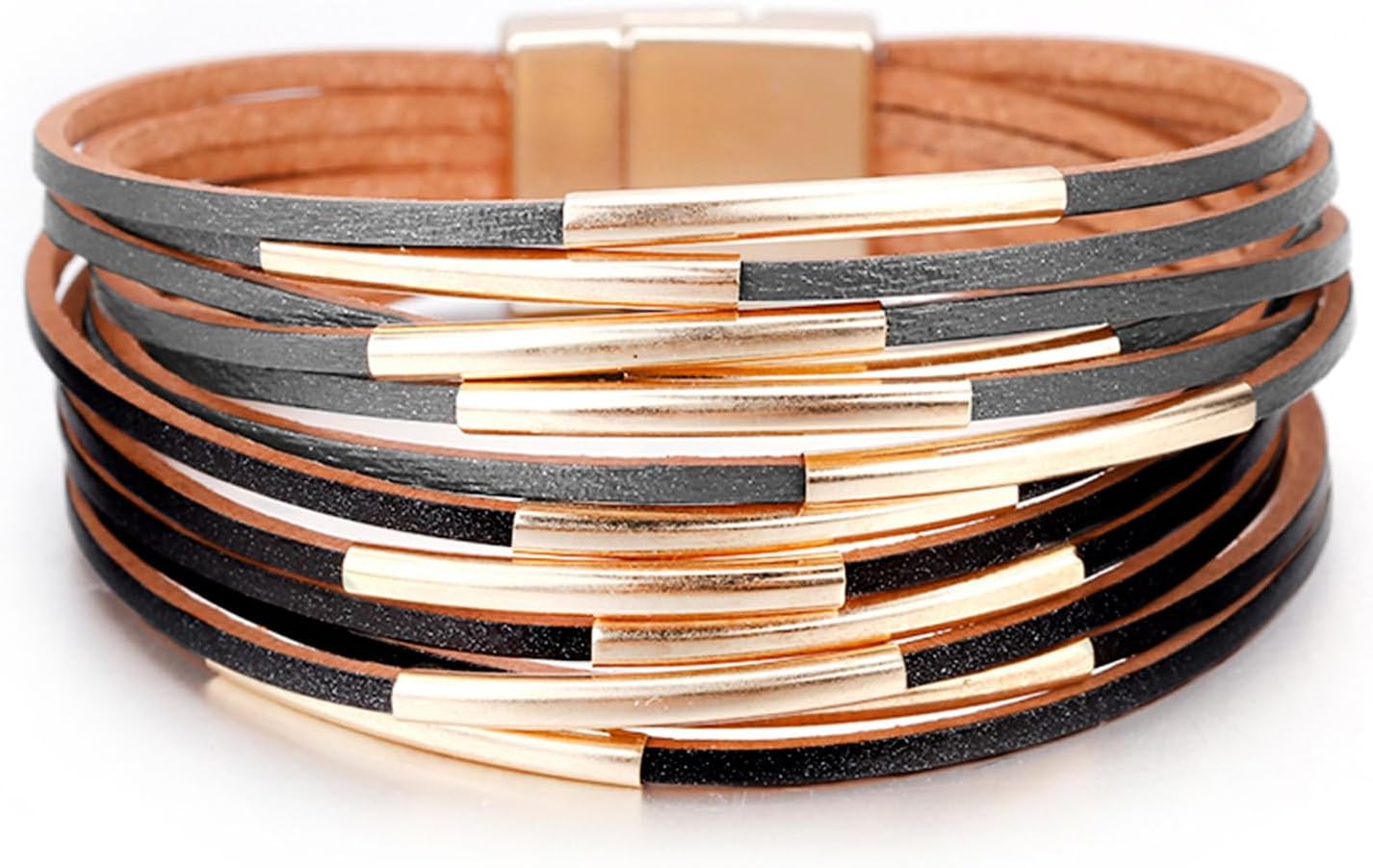 Women Handmade Multi-Layer Leather Wrap Bracelet