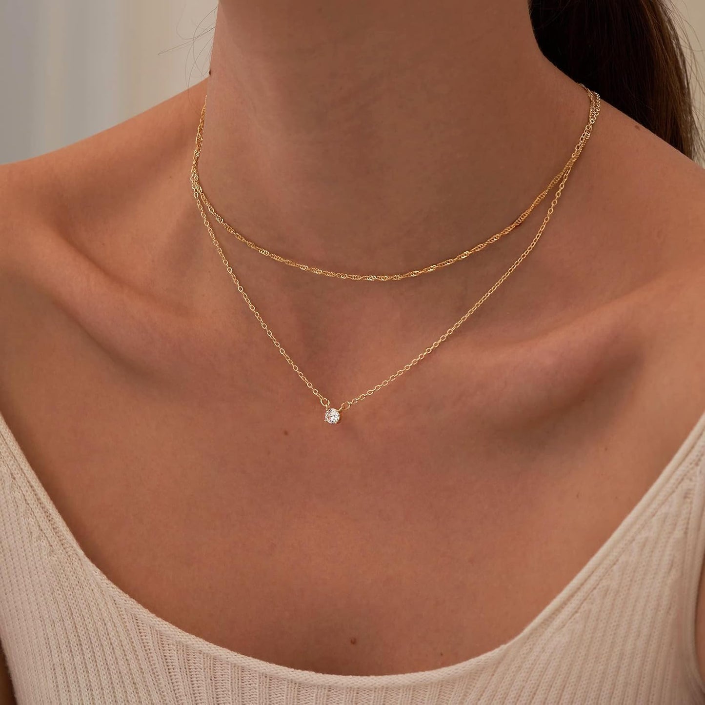 Tewiky Diamond Necklaces Sterling Silver Choker Women Necklace