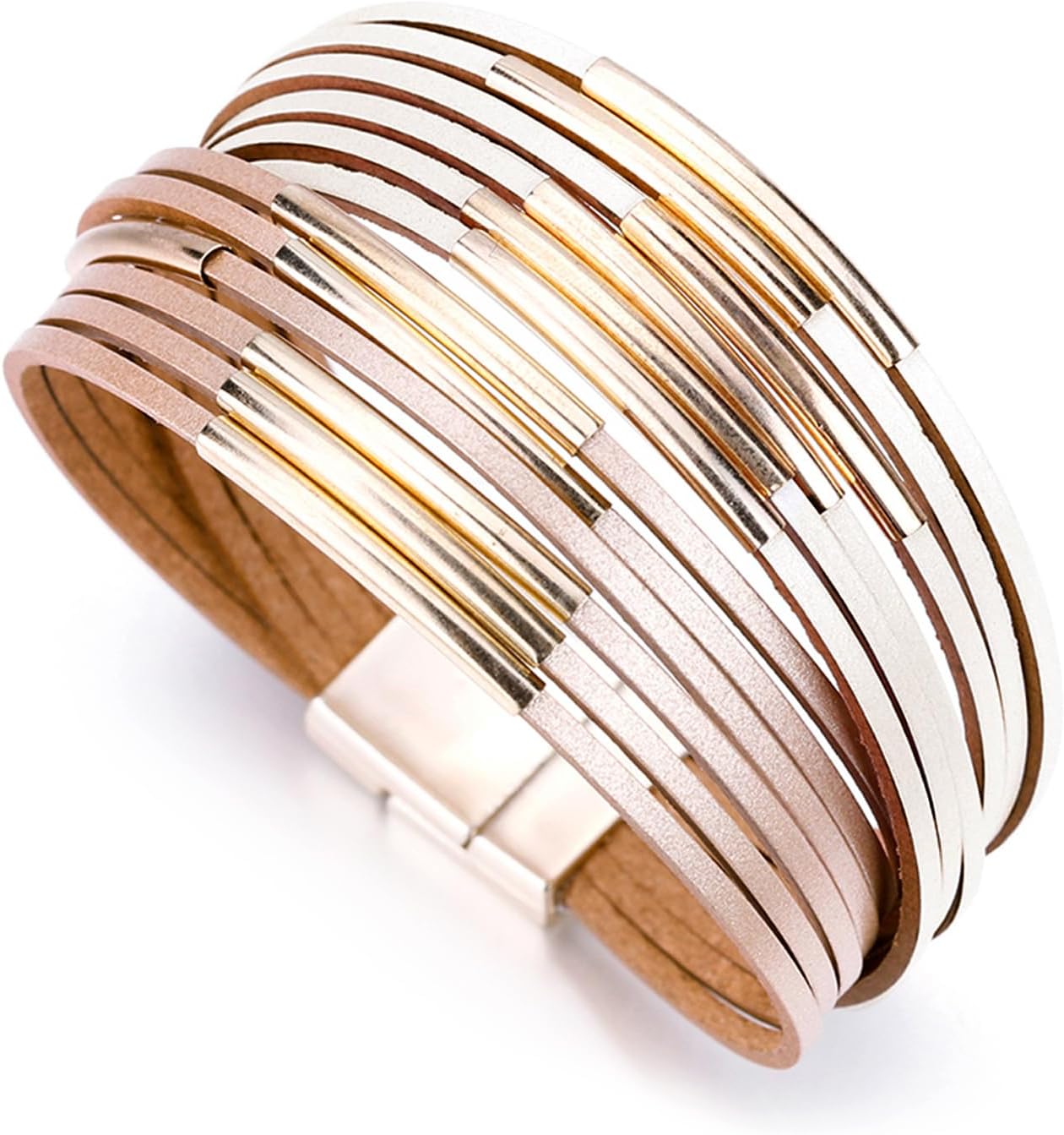 Women Handmade Multi-Layer Leather Wrap Bracelet