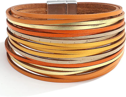 Women Handmade Multi-Layer Leather Wrap Bracelet