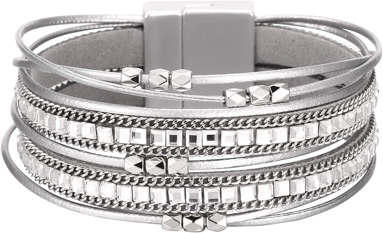 Women Handmade Multi-Layer Leather Wrap Bracelet