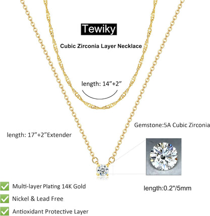 Tewiky Diamond Necklaces Sterling Silver Choker Women Necklace