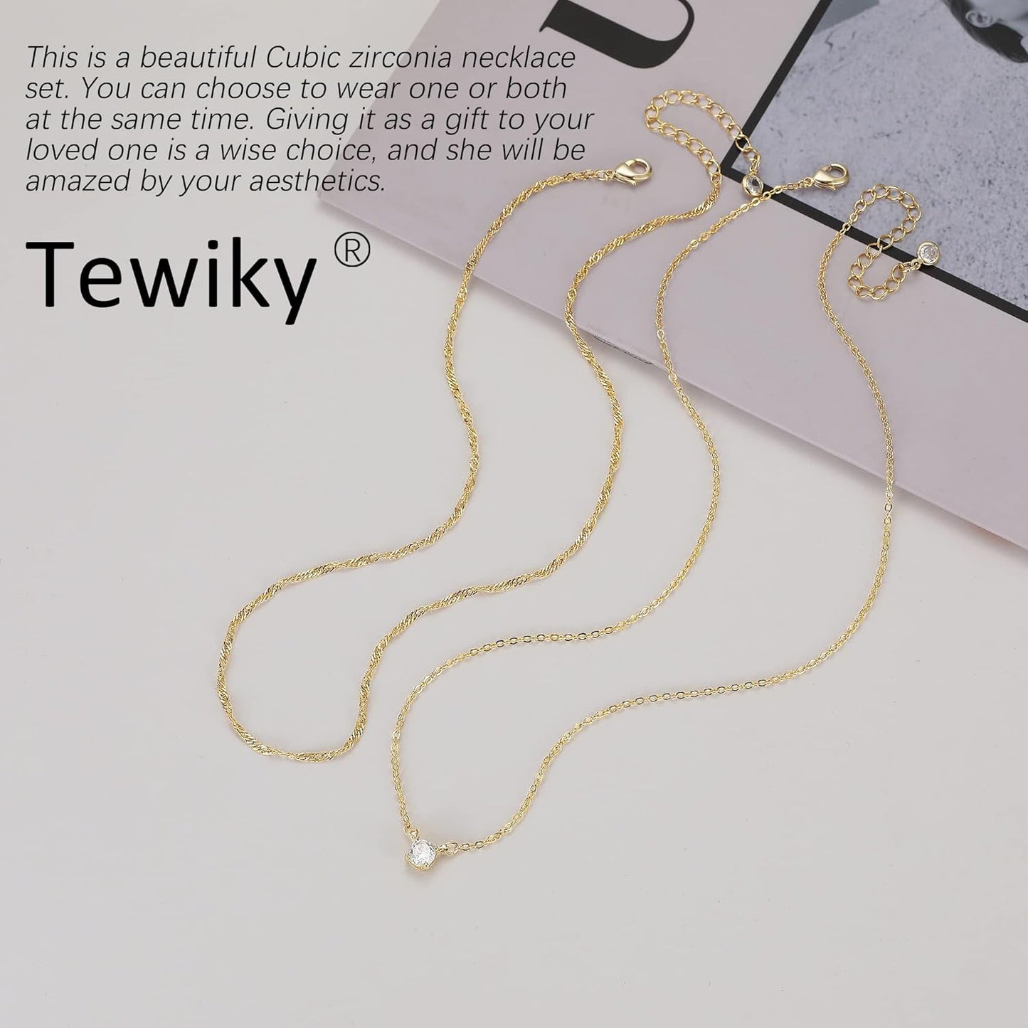 Tewiky Diamond Necklaces Sterling Silver Choker Women Necklace
