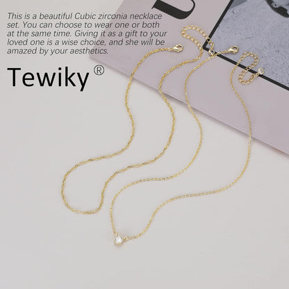 Tewiky Diamond Necklaces Sterling Silver Choker Women Necklace