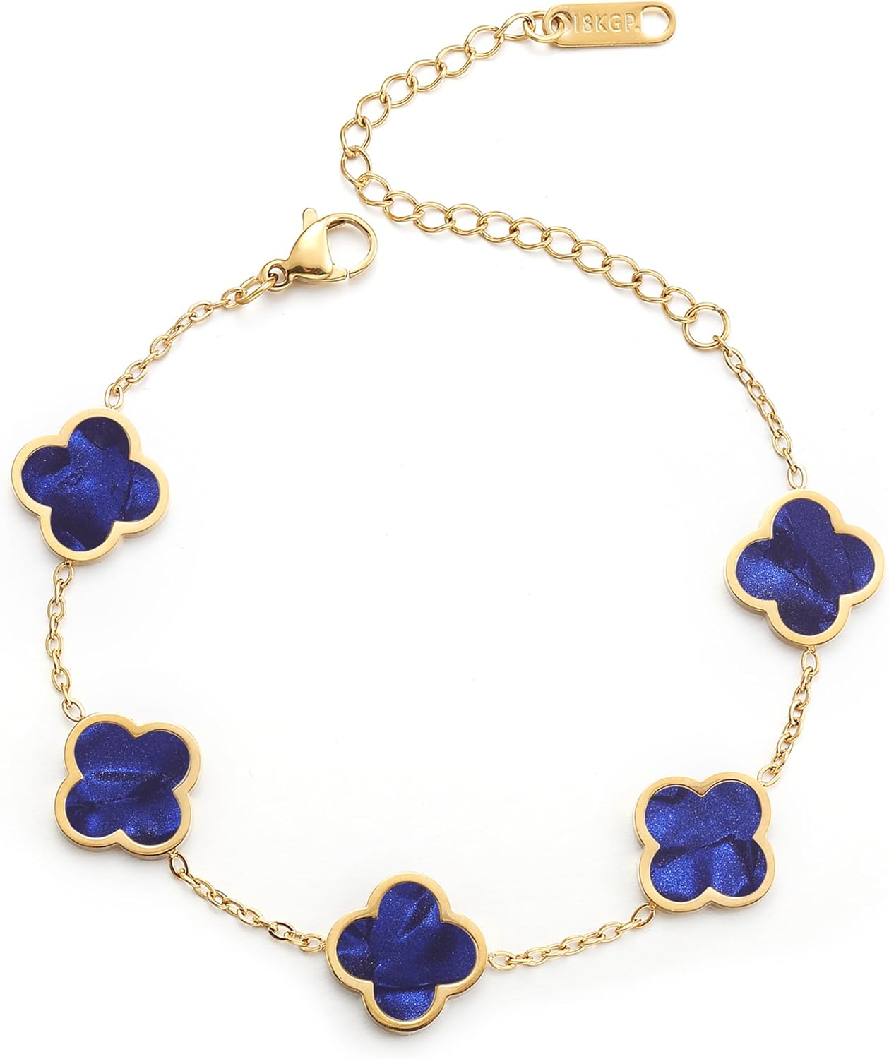 Blessed Soul Multi- Flower Four Leaf Link Bracelets Trendy