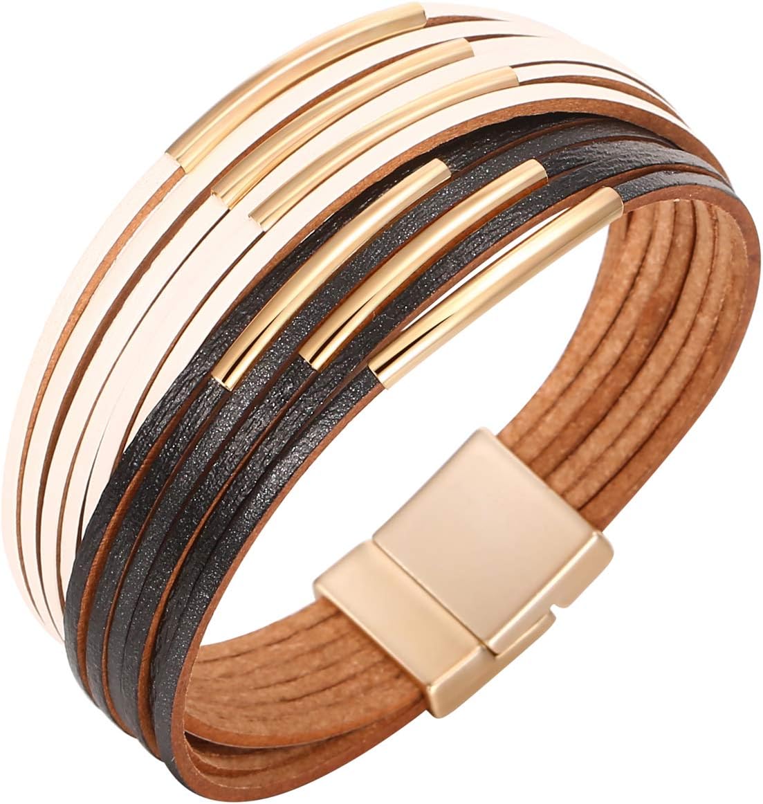 Women Handmade Multi-Layer Leather Wrap Bracelet