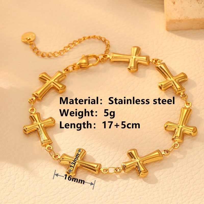 Elegant Stainless Steel Multi-design Charm Bracelet