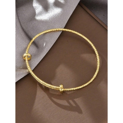 1pc Minimalist Chic Textured Gold Color Bracelet