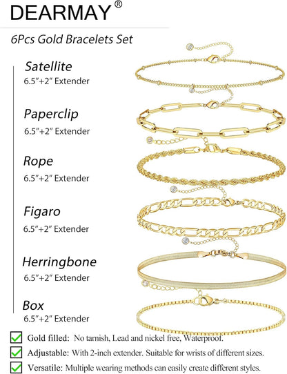 Real Gold Jewelry Sets Waterproof Bracelets