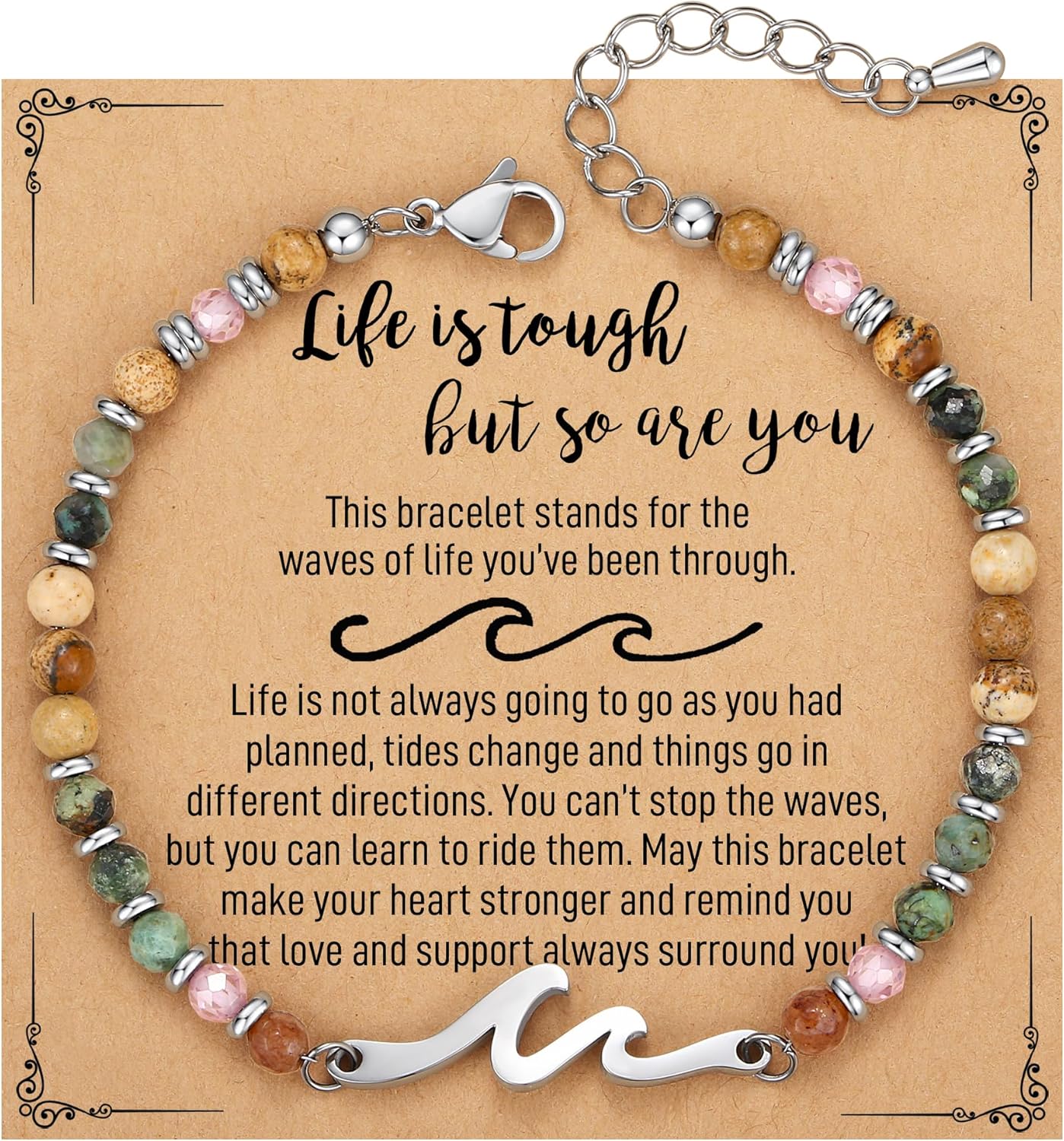 Cradled in Protection -Christmas Stocking Stuffers Wave Bracelet