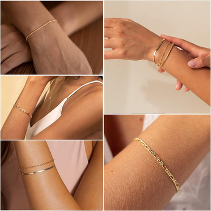 Real Gold Jewelry Sets Waterproof Bracelets