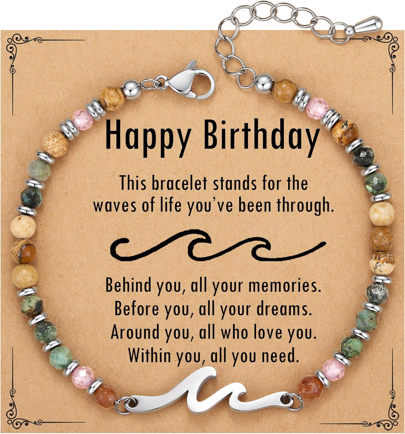 Cradled in Protection -Christmas Stocking Stuffers Wave Bracelet