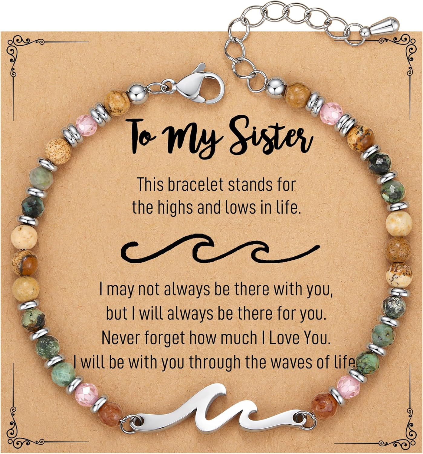 Cradled in Protection -Christmas Stocking Stuffers Wave Bracelet