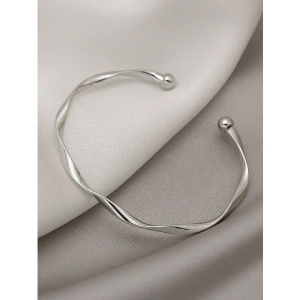 1pc Minimalist Chic Textured Gold Color Bracelet