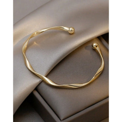 1pc Minimalist Chic Textured Gold Color Bracelet