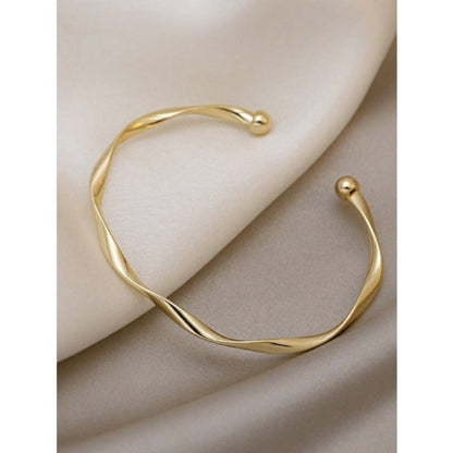 1pc Minimalist Chic Textured Gold Color Bracelet