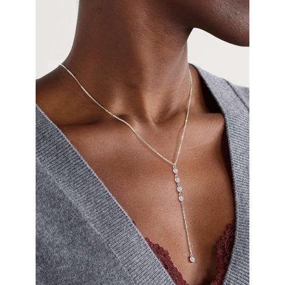 Y-Shaped Pendant Trendy Layered Beaded Chain Drop Necklaces