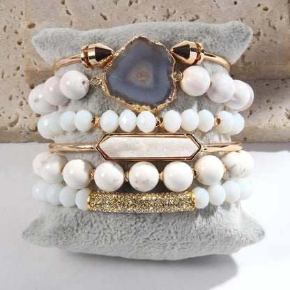 Healing Turquoise Jasper Agate Crystal Gemstone Handmade Bracelet