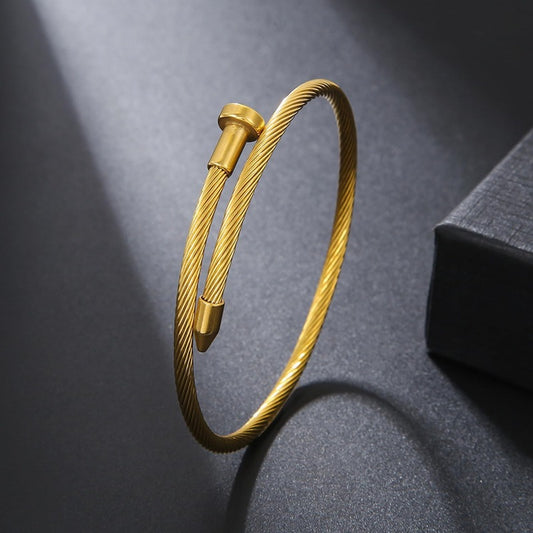 18K Gold Plated Love Bangle Cubic Zirconia Bracelet