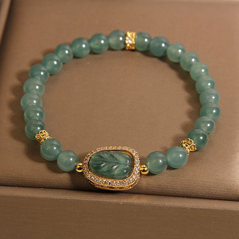 Tranquil Spirit -Jade Leaf Crystal Bracelet