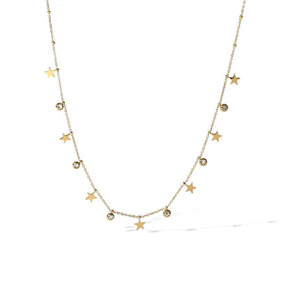 Leap of Intuition-Gold Evil  Eyes Star Flower Choker Necklace