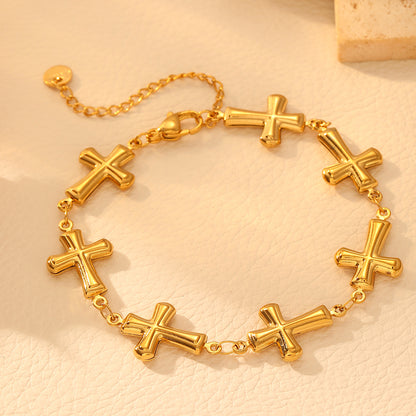 Elegant Stainless Steel Multi-design Charm Bracelet