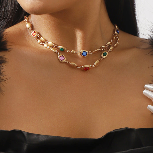 Blessed Soul-The Truest Gem Double Layer Colorful Beaded Necklace