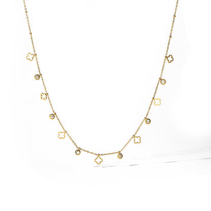 Leap of Intuition-Gold Evil  Eyes Star Flower Choker Necklace