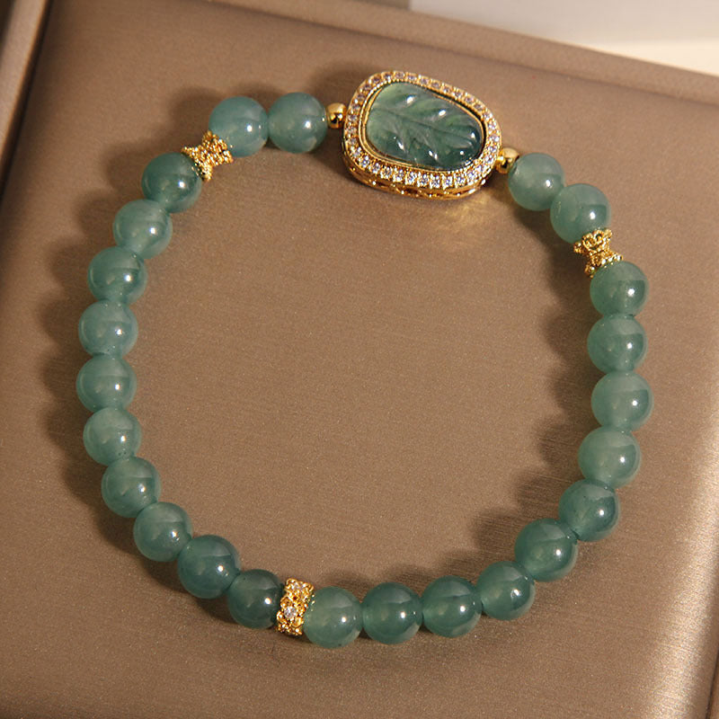 Tranquil Spirit -Jade Leaf Crystal Bracelet
