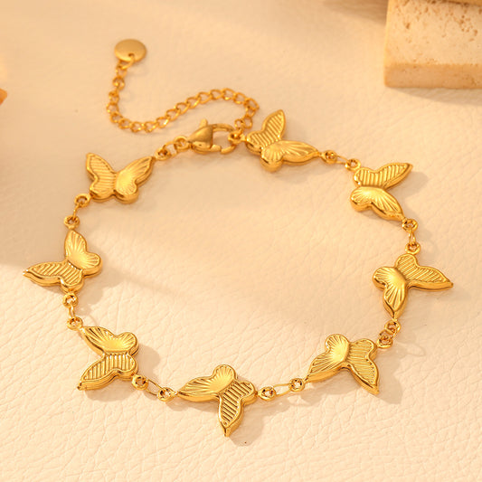 Elegant Stainless Steel Multi-design Charm Bracelet