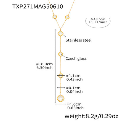 Magical Drops- Shiny Faceted Glass Long Tassel Necklace