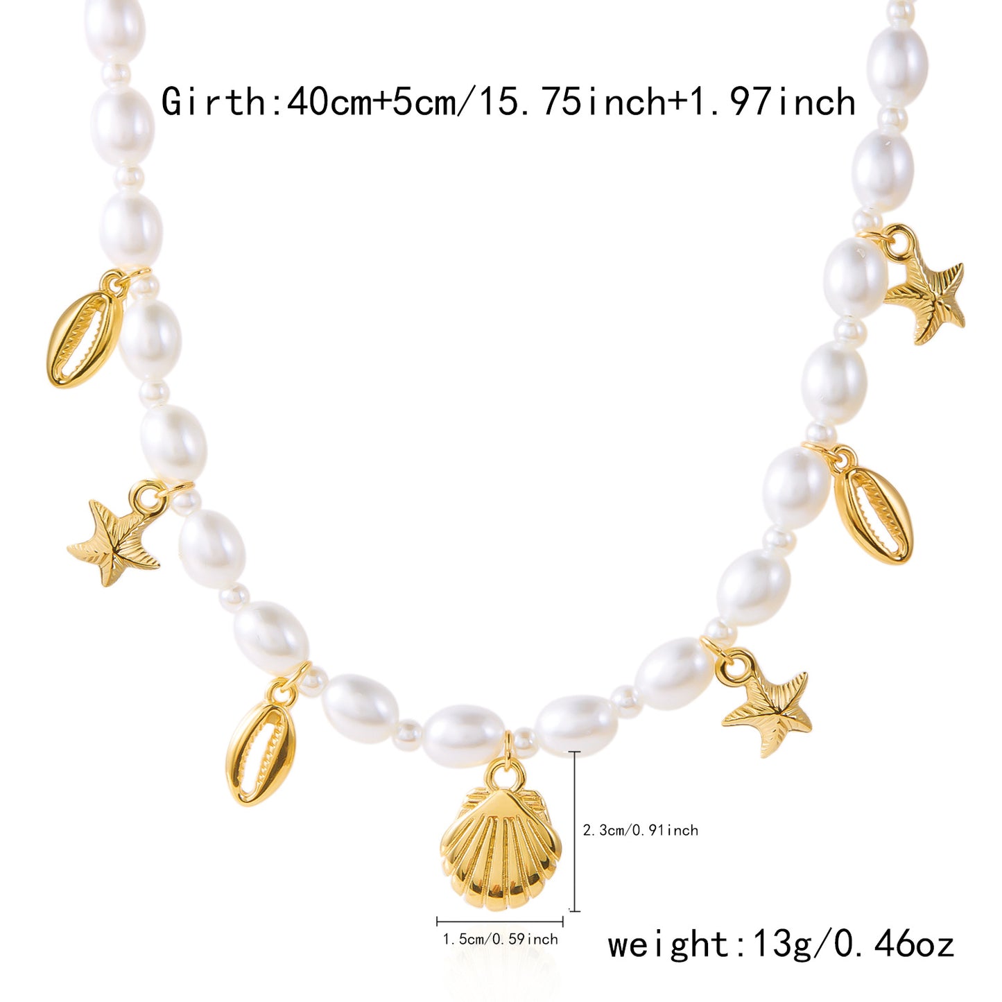Dreamlike Protection - Coastal Pearl Charm Necklace