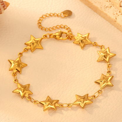 Elegant Stainless Steel Multi-design Charm Bracelet