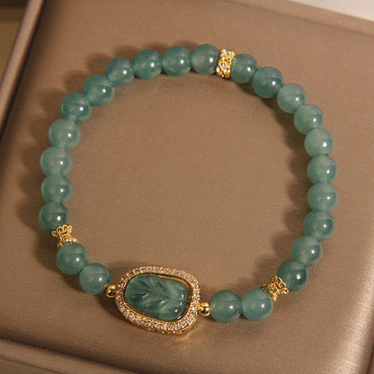 Tranquil Spirit -Jade Leaf Crystal Bracelet