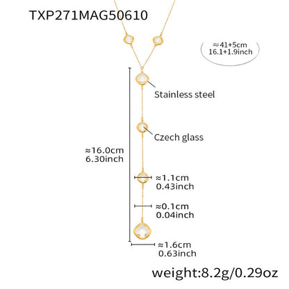 Magical Drops- Shiny Faceted Glass Long Tassel Necklace