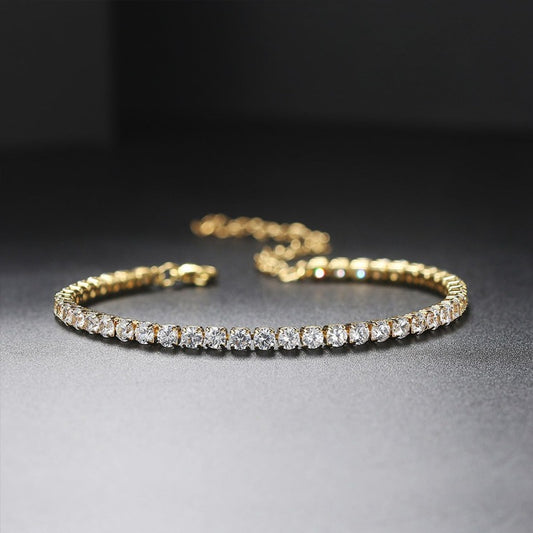 18K Gold Plated Love Bangle Cubic Zirconia Bracelet